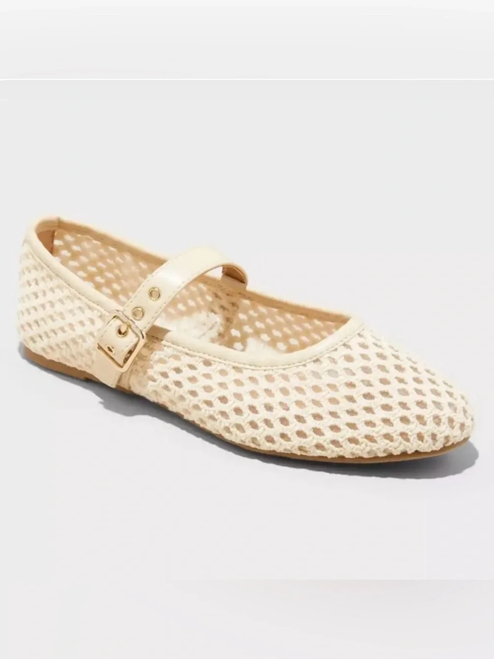 Universal Thread Sylvia Woven Mary Jane Ballet Flats with Ankle Strap Size 8